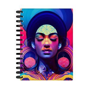 Beautiful Girl Spiral Notebook - Trippy Notebook - Graphic Print Notebook